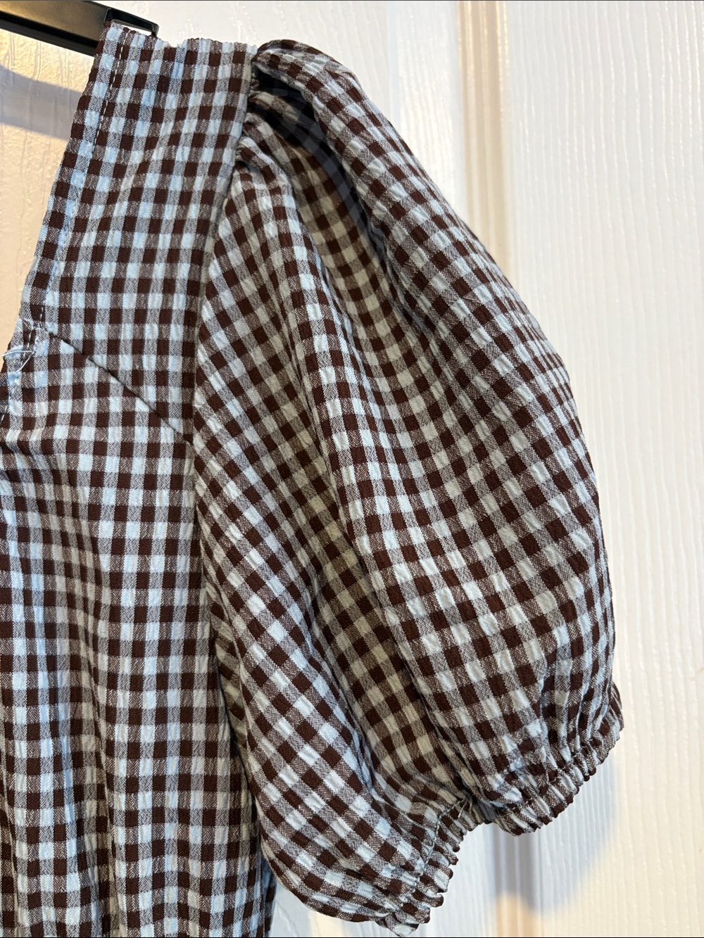 BNWT BAND OF THE FREE Gingham Maxi Dress with Puff Sleeves Women's Size Medium - Picture 9 of 9